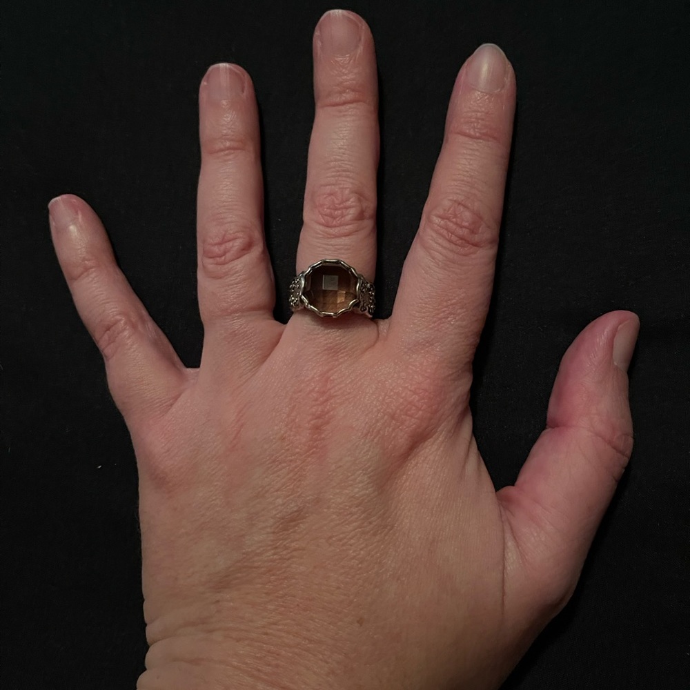 Silpada Smoky Brown Glass Ring